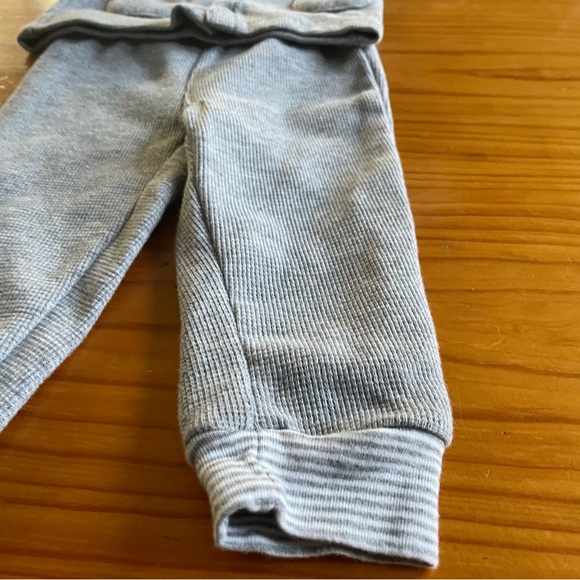 Waffle Cotton Knit Neutral Gray Set Baby 9M - Picture 2 of 6